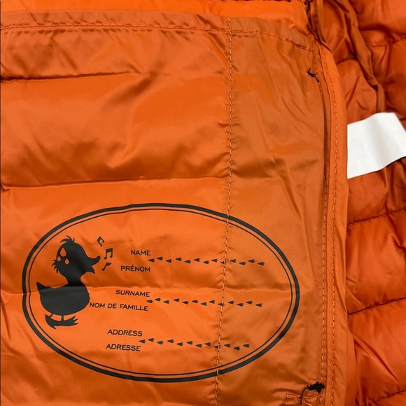 SAVE THE DUCK Black and Tangerine Hooded Puffer Jacket - Picture 4 of 10